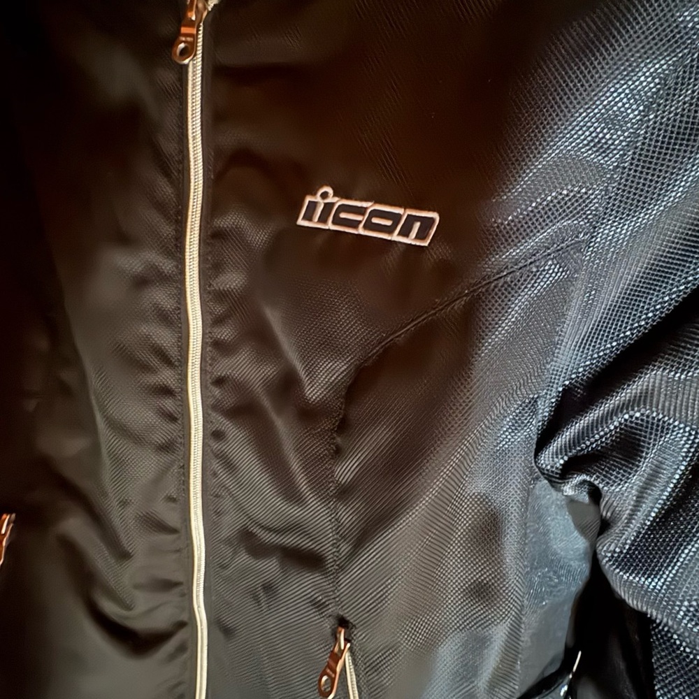 ICON Black Jacket with White Accents